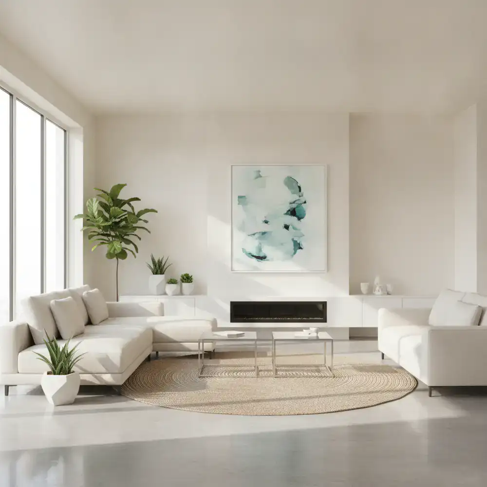 A pristine and freshly cleaned modern living room